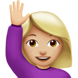 woman raising hand emoji